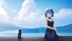 蓝发少女