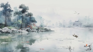 水墨渔家