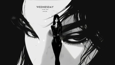 4K 黑白 诡谲 二次元 女神