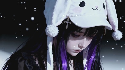 低头沉思的女孩