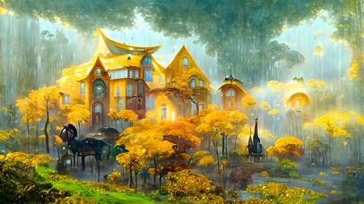 治愈雨天金秋小屋