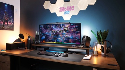 4K夜晚电脑房间