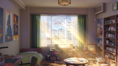 4K唯美治愈午后阳光动漫房间