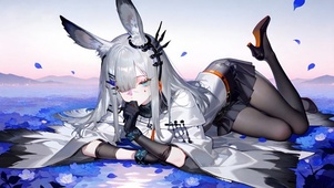 趴着的黑丝jk少女-霜星