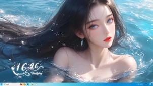 戏水少女