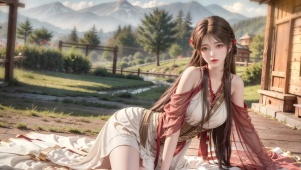 沐浴阳光的女孩