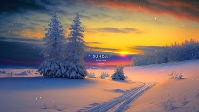 4K唯美治愈夕阳森林雪景