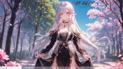 4k蓝天樱花大道白毛纯欲精灵