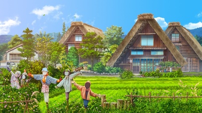 4k唯美治愈日系动漫田野村庄