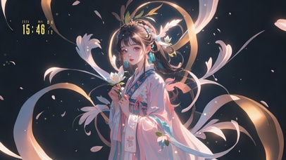 花漾壁纸|粉色汉服女生