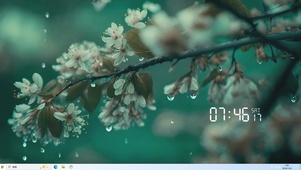 简约雨滴树枝主题