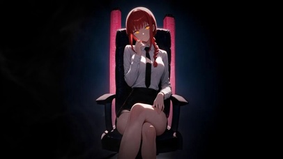 黑夜中王座下的美女