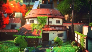 4k 治愈唯美阳光绿叶小屋
