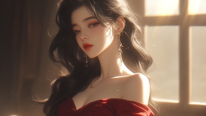 4K 红衣古风美女 11