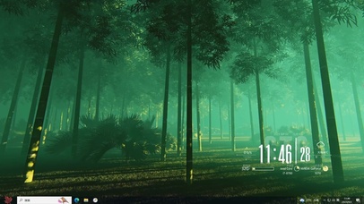 自制雾中竹林主题壁纸