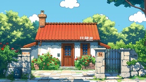 夏日小小屋外