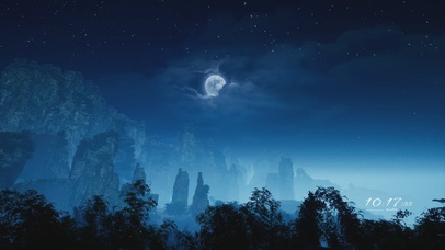 4K小清新月光竹林