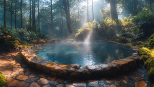 天然温泉水池