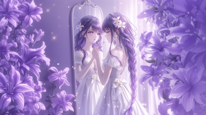 雪墨壁纸丨雷电将军丨镜中人丨