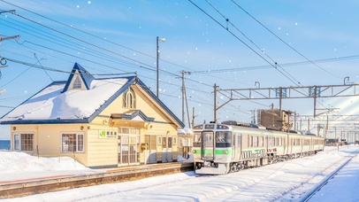 4k 唯美治愈冬季火车站