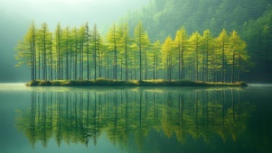 湖心翠影