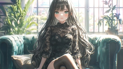 阳光蕾丝裙动漫清纯美女