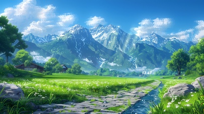 清新绿色乡村风景