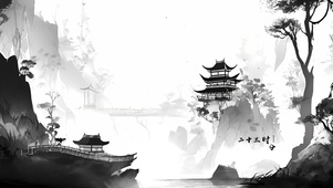 国风水墨 山