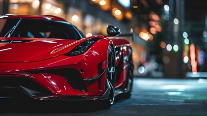 红色炫酷科尼賽克Jesko