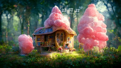 唯美梦幻森林棉花糖小屋