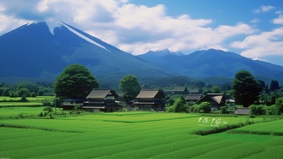 小清新治愈稻田风景