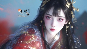 红衣古风美女