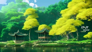 唯美 湖边美景