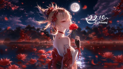 雪墨壁纸丨宵宫丨月色佳人丨