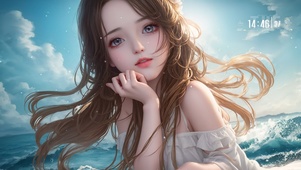 蓝色大海女孩