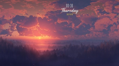 夕阳云雾天空之境