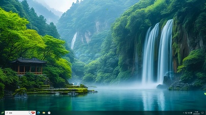 深山湖泊美景主题