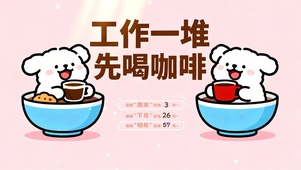 工作一堆 先喝咖啡