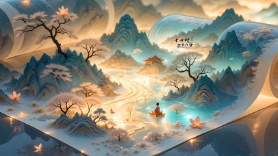 鎏金山水画