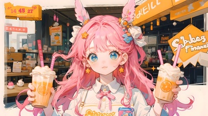 冰淇淋可爱少女