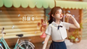 吹泡泡女孩