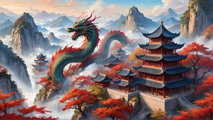 山中古寺与龙