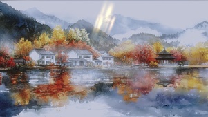 水彩江南AI壁纸