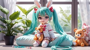 初音双马尾可爱玩偶