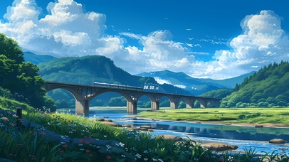 4K唯美乡村山间河流