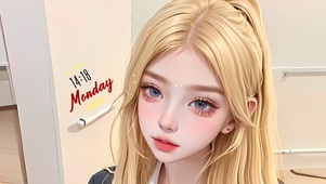 金发可爱美女