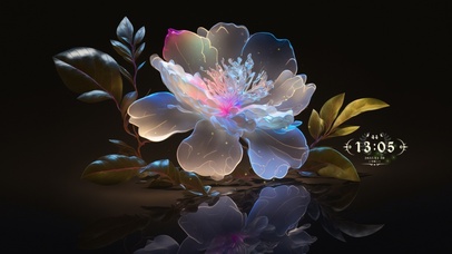 唯美水晶牡丹花