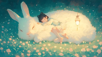女孩与白兔