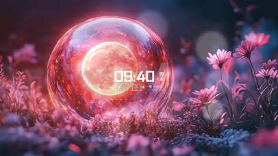 散落在花丛里的月系魔法球