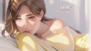 4K居家阳光午后少女